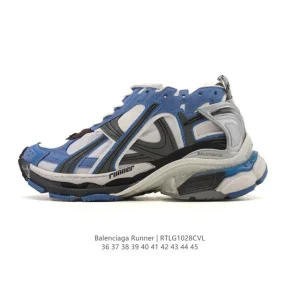 Balenciaga Runner Sneaker Grey Black Blue Red Low Top Retro Deconstruction