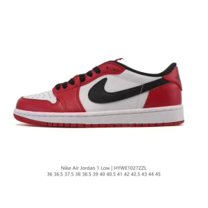 Jordan AJ1 Low Retro Leather Basketball Shoes with Air Cushion