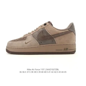 Nike Air Force 1 '07 Low White Leather Sneakers with Air Cushion