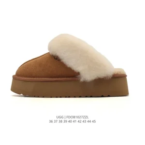 UGG Women's Winter Cozy Faux Fur Slippers with Waterproof Leather
