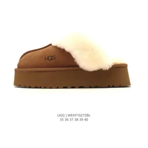 UGG Women's Cozy Winter Slippers with Fluffy Collar and Thick Sole