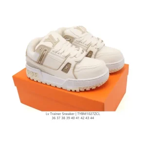 Louis Vuitton Trainer Sneaker Low White Leather Men Women Shoes