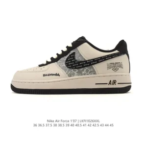 Nike Air Force 1 07 Low White Leather Sneakers with Air Cushion