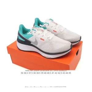 Nike Air Zoom Structure 25 Lightweight Running Shoes White Grey