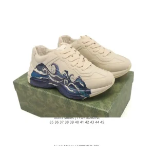 Gucci Rhyton Leather White Vintage Thick Sole Luxury Sneakers