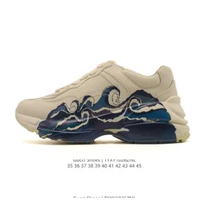 Gucci Classic Chunky Sneaker White Leather Platform Shoes