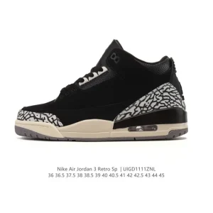 Jordan Air 3 Retro SE Men's Basketball Shoes White Black Cement