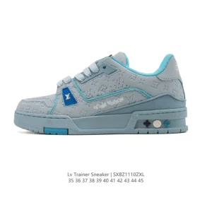 Louis Vuitton Trainer Low Sneaker White Leather Fashion Shoes