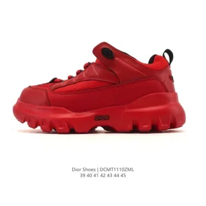 Dior Men's Low-Top Retro Runner Sneakers with Thick Sole