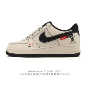Nike Air Force 1 07 Low White Leather Sneakers with Air Cushion