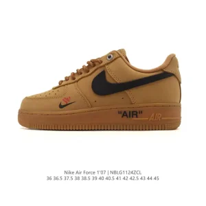 Nike Air Force 1 '07 Low White Leather Sneakers with Air Cushioning