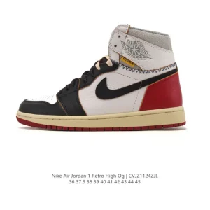 Jordan Union AJ1 High Retro NRG Blue Black Patch Sneakers