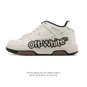Off-White Out Of Office Low Top Lace Up Fashion Sneaker Thick Sole White Shoes