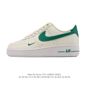 Nike Air Force 1 '07 Low White Leather Sneakers with Air Cushion