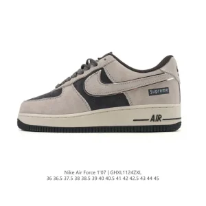 Nike Air Force 1 '07 Low White Leather Casual Sneakers with Air Cushioning