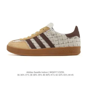 Adidas Originals Gazelle Indoor Retro Leather Sneakers with Gum Sole