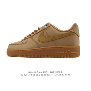 Nike Air Force 1 '07 Low White Leather Sneakers with Air Cushioning