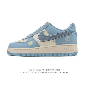 Nike Air Force 1 Low 2025 White Leather Low Top Sneakers with Bubble Sole