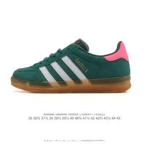 Adidas Originals Gazelle Indoor Retro Leather Sneakers with Gum Sole