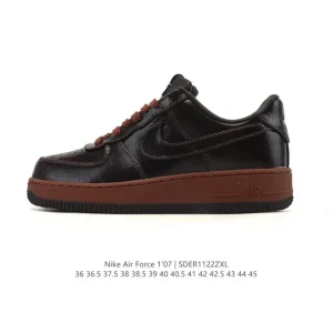 Nike Air Force 1 '07 Low White Leather Sneakers with Air Cushioning