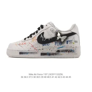 Nike Air Force 1 07 Low White Leather Sneakers with Air Cushioning