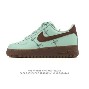 Nike Air Force 1 07 Low White Leather Sneakers with Air Cushion Sole