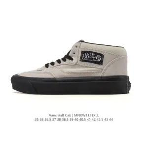 Vans Half Cab Suede Mid-Top Vulcanized Skate Shoes for Men and Women