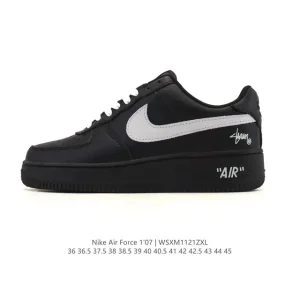 Nike Air Force 1 '07 Low White Leather Sneakers with Air Cushion