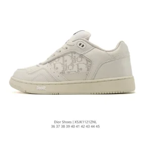 Dior Men's Women's White Sneakers Thick Sole Elevated Casual Shoes