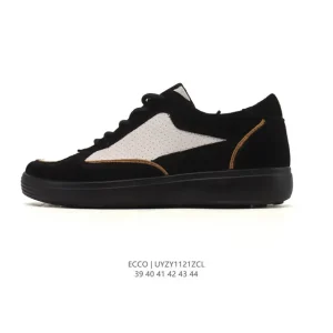 ECCO Men's Chunky Sole Casual Sneakers Breathable Lightweight Lace-Up Shoes