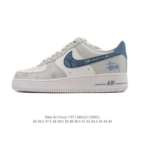 Nike Air Force 1 07 Low 2025 White Leather Sneakers with Air Cushion