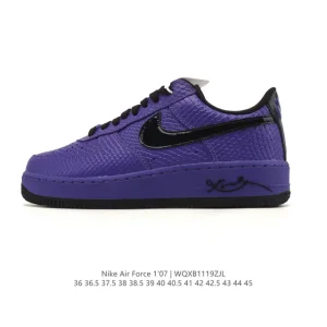 Nike Air Force 1 Low Snake Skin Leather Sneakers with Air Cushion