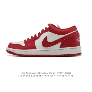 Jordan AJ1 Low Retro Leather Basketball Shoes with Air Cushion