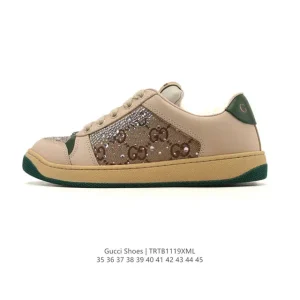 Gucci Screener Vintage Leather Green Sneakers