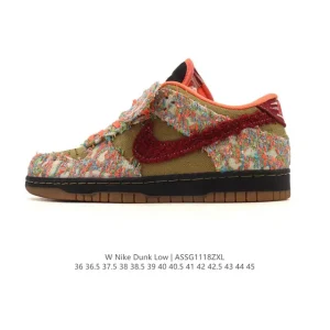 Nike Dunk Low Retro Vintage Basketball Sneakers with Canvas Upper