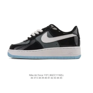Nike Air Force 1 '07 Low White Leather Casual Sneakers with Air Cushion