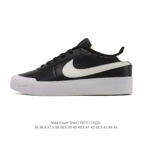Nike Court Shot Men's and Women's Lifestyle Shoes Spring Breathable Lightweight Classic White Black