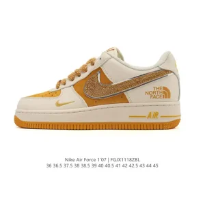 Nike Air Force 1 '07 Low White Leather Sneakers with Air Cushioning
