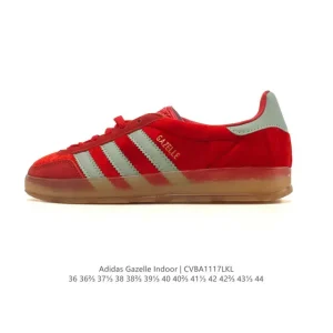 Adidas Originals Gazelle Indoor Retro Leather Sneakers with Gum Sole