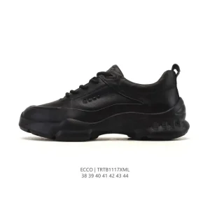 ECCO Men's Casual Thick Sole Platform Sneakers Breathable Lightweight Lace-Up Shoes