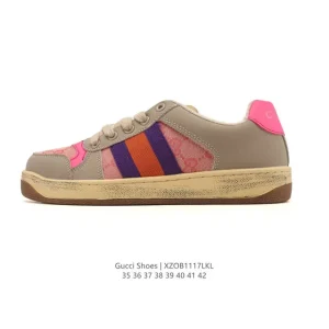 Gucci Screener Old Vintage Leather Platform Sneakers for Women