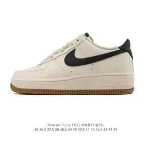 Nike Air Force 1 07 Low White Leather Sneakers with Air Cushioning