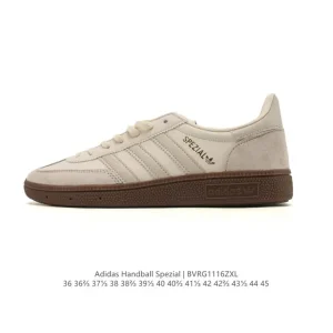 Adidas Handball Spezial Low-Top Leather Vintage Sneakers with Three Stripes