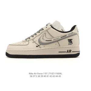 Nike Air Force 1 07 Low White Leather Sneakers with Air Cushion