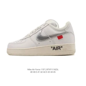 Nike Off White Air Force 1 OW Collaboration Platform Sneakers