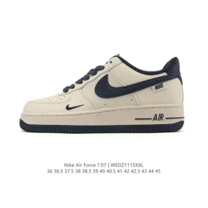 Nike Air Force 1 '07 Low White Leather Sneakers with Air Cushion