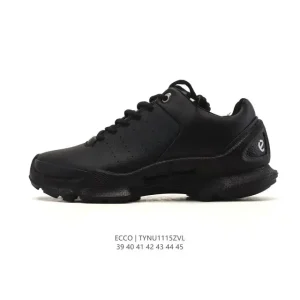 ECCO Men's Outdoor Hiking Leather Shoes Breathable Lightweight Lace-Up