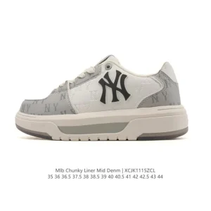 MLB Chunky Liner Mid Retro Street Style High-Top Sneakers