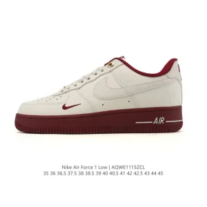 Nike Air Force 1 '07 Low White Leather Sneakers with Air Cushioning