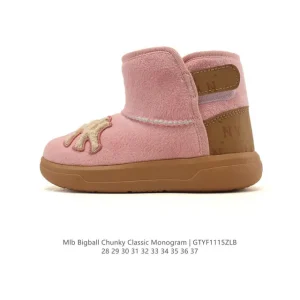 MLB Chunky Liner Basic Kids Snow Boots Winter 2025 Fashion Warm Snow Boots